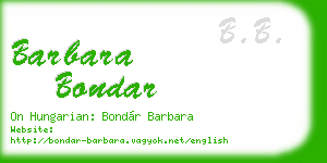 barbara bondar business card