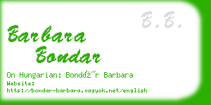 barbara bondar business card